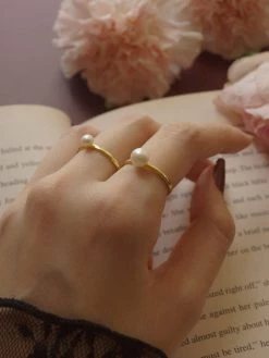 Gabi The Label Pearl Ring - Medium Pearl *14k Gold-plated S925