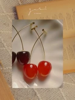 Gabi The Label Petit Cher (Cherry) Earrings *Gold-plated Stems