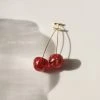 Gabi The Label Petit MIKA Floral Cherry Earrings - Red *Gold-plated Stems