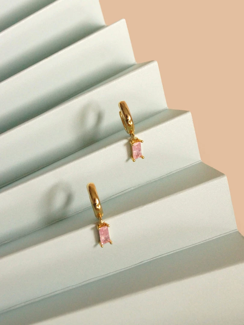 Gabi The Label REVERIE Huggies - Pink Crush *18K Gold-plated EARRINGS