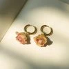 Gabi The Label Dried Flower Stainless Steel Small Hoops - Pink