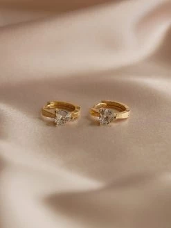 Gabi The Label EARRINGS POPPY Huggies - Clear *Gold-plated