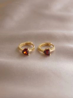 Gabi The Label POPPY Huggies - Ruby Red *Gold-plated