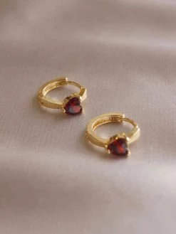 Gabi The Label POPPY Huggies - Ruby Red *Gold-plated