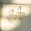 Gabi The Label EARRINGS Pressed Flower Heart Hoops - Yellow