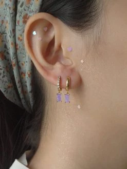 Gabi The Label EARRINGS DREAM Huggies - Purple Crush *18K Gold-plated