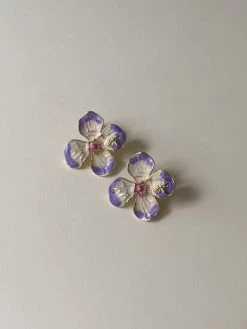 Gabi The Label Lilac Vanilla Flower & Dragonfly Earstuds EARRINGS