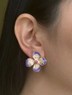Gabi The Label Lilac Vanilla Flower & Dragonfly Earstuds EARRINGS