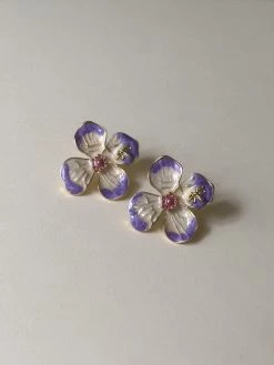 Gabi The Label Lilac Vanilla Flower & Dragonfly Earstuds EARRINGS