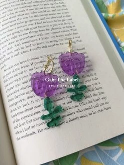 Gabi The Label EARRINGS Tulip Dangles - Violet Purple