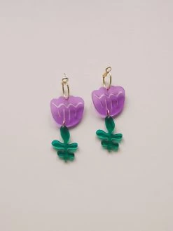Gabi The Label EARRINGS Tulip Dangles - Violet Purple