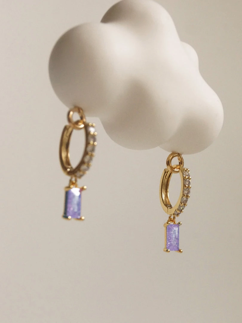 Gabi The Label EARRINGS DREAM Huggies - Purple Crush *18K Gold-plated