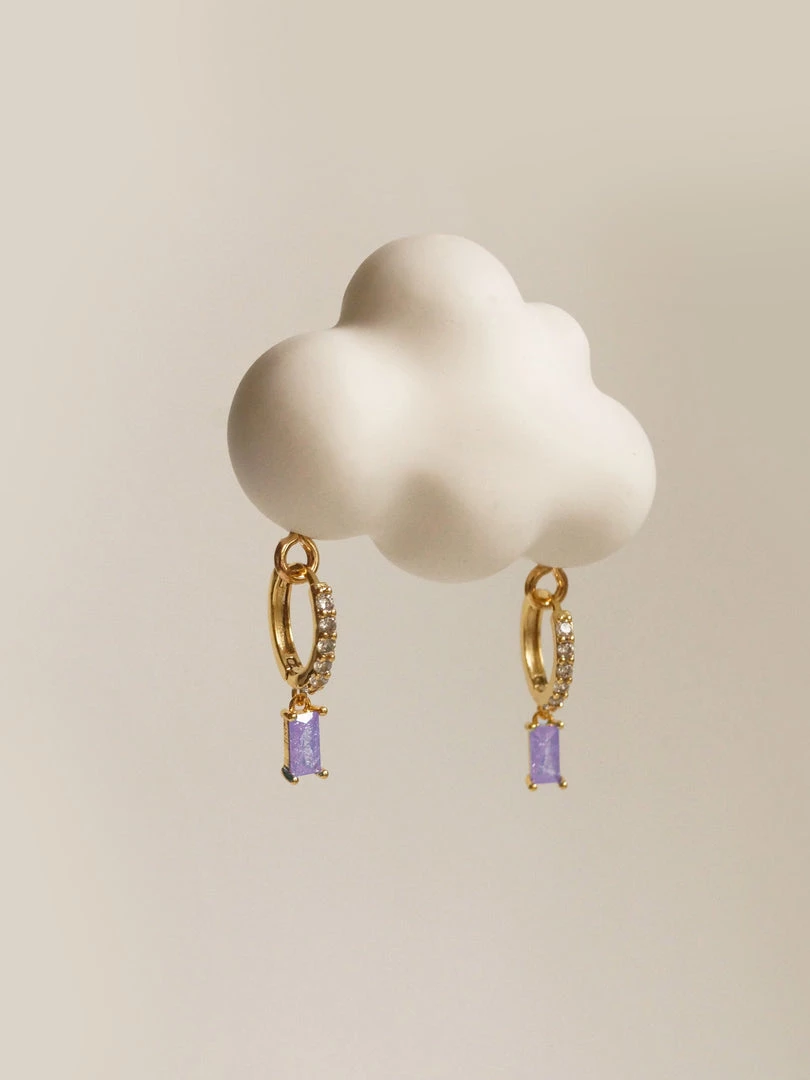 Gabi The Label EARRINGS DREAM Huggies - Purple Crush *18K Gold-plated