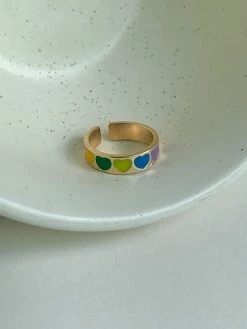 Gabi The Label Rainbow Hearts Ring
