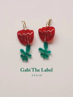 Gabi The Label EARRINGS Tulip Dangles - Red