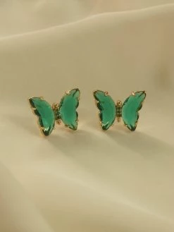 Gabi The Label RIKA Butterfly Earstuds - Emerald Green *S925 Earposts