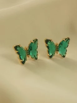 Gabi The Label RIKA Butterfly Earstuds - Emerald Green *S925 Earposts