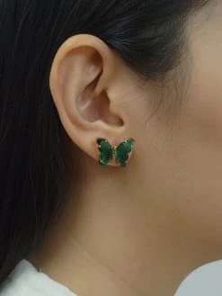 Gabi The Label RIKA Butterfly Earstuds - Emerald Green *S925 Earposts