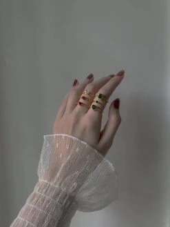 Gabi The Label Emerald Heart Gemstone Ring