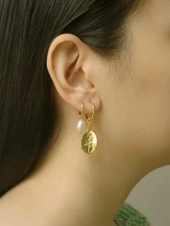 Gabi The Label Rose Pendant Hoop Earrings