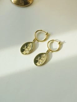 Gabi The Label Rose Pendant Hoop Earrings