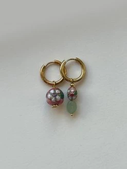 Gabi The Label Rosie & Jade Cloisonne Mismatched Hoops