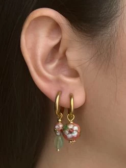Gabi The Label Rosie & Jade Cloisonne Mismatched Hoops