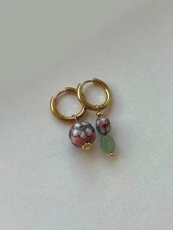 Gabi The Label Rosie & Jade Cloisonne Mismatched Hoops