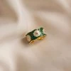 Gabi The Label SAORI Ring - Green *Gold-plated S925