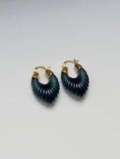 Gabi The Label Sculptural Hoops - Dark Blue