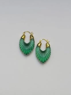 Gabi The Label Sculptural Hoops - Emerald Green EARRINGS