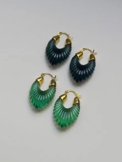 Gabi The Label Sculptural Hoops - Dark Blue