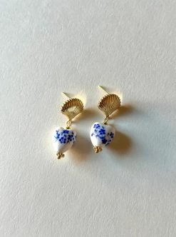 Gabi The Label Ceramic Heart And Shell Earrings