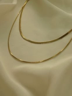 Gabi The Label Layered Snake Chain Necklace *18K Gold-plated Stainless Steel