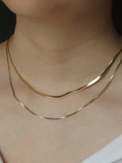 Gabi The Label Layered Snake Chain Necklace *18K Gold-plated Stainless Steel