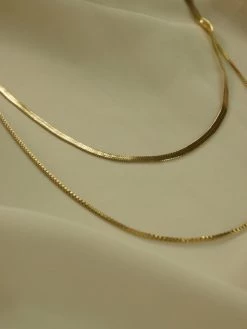 Gabi The Label Layered Snake Chain Necklace *18K Gold-plated Stainless Steel