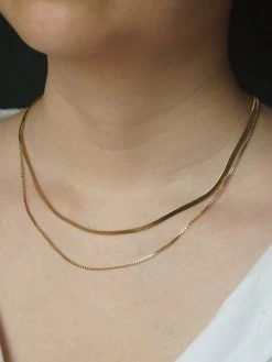 Gabi The Label Layered Snake Chain Necklace *18K Gold-plated Stainless Steel