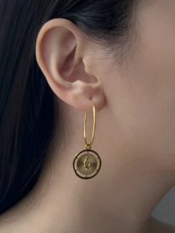 Gabi The Label Snake Pendant Hoops EARRINGS