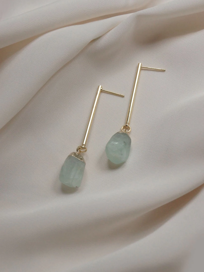 Gabi The Label Stone Earrings - Sea Mint *18K Gold-plated