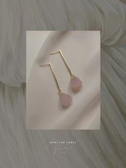 Gabi The Label Stone Earrings - Blush Pink *18K Gold-plated