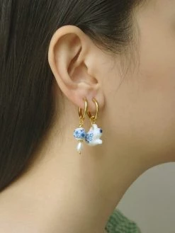 Gabi The Label Ceramic Teapot Mismatched Hoop Earrings