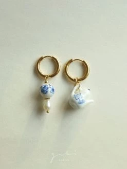 Gabi The Label Ceramic Teapot Mismatched Hoop Earrings