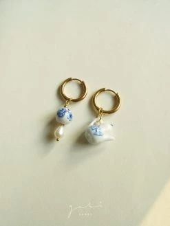 Gabi The Label Ceramic Teapot Mismatched Hoop Earrings