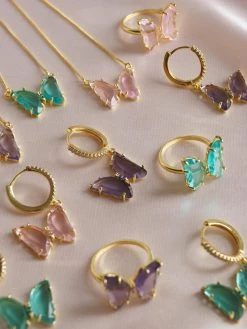 Gabi The Label LOVEDAY Butterfly Ring - Seafoam Green *Gold-plated [ Butterflies ]