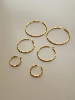 Gabi The Label Essential Thin Hoops - Small *18K Gold-plated S925