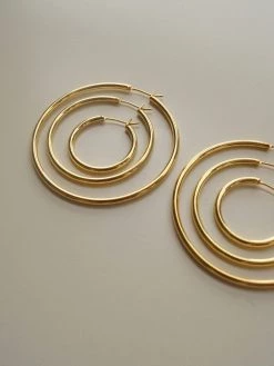 Gabi The Label [ Hoops ] Essential Thin Hoops - Medium *18K Gold-plated S925