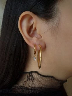 Gabi The Label ILLUMINATE Hoops - Clear *18K Gold-plated EARRINGS