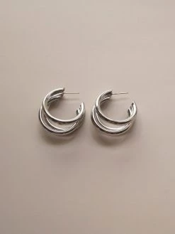 Gabi The Label [ Hoops ] Bold Triple Hoops - Silver *Platinum-plated