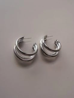 Gabi The Label [ Hoops ] Bold Triple Hoops - Silver *Platinum-plated