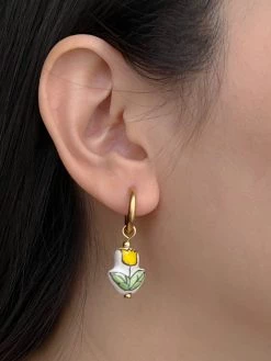 Gabi The Label Ceramic Tulip Hoop Earrings